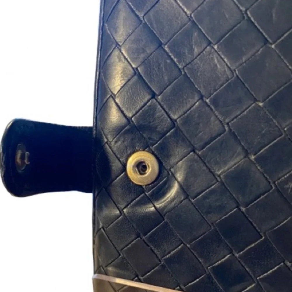 Bottega‎ Veneta BLACK LEATHER Intrecciato Weave Wallet LUXURY